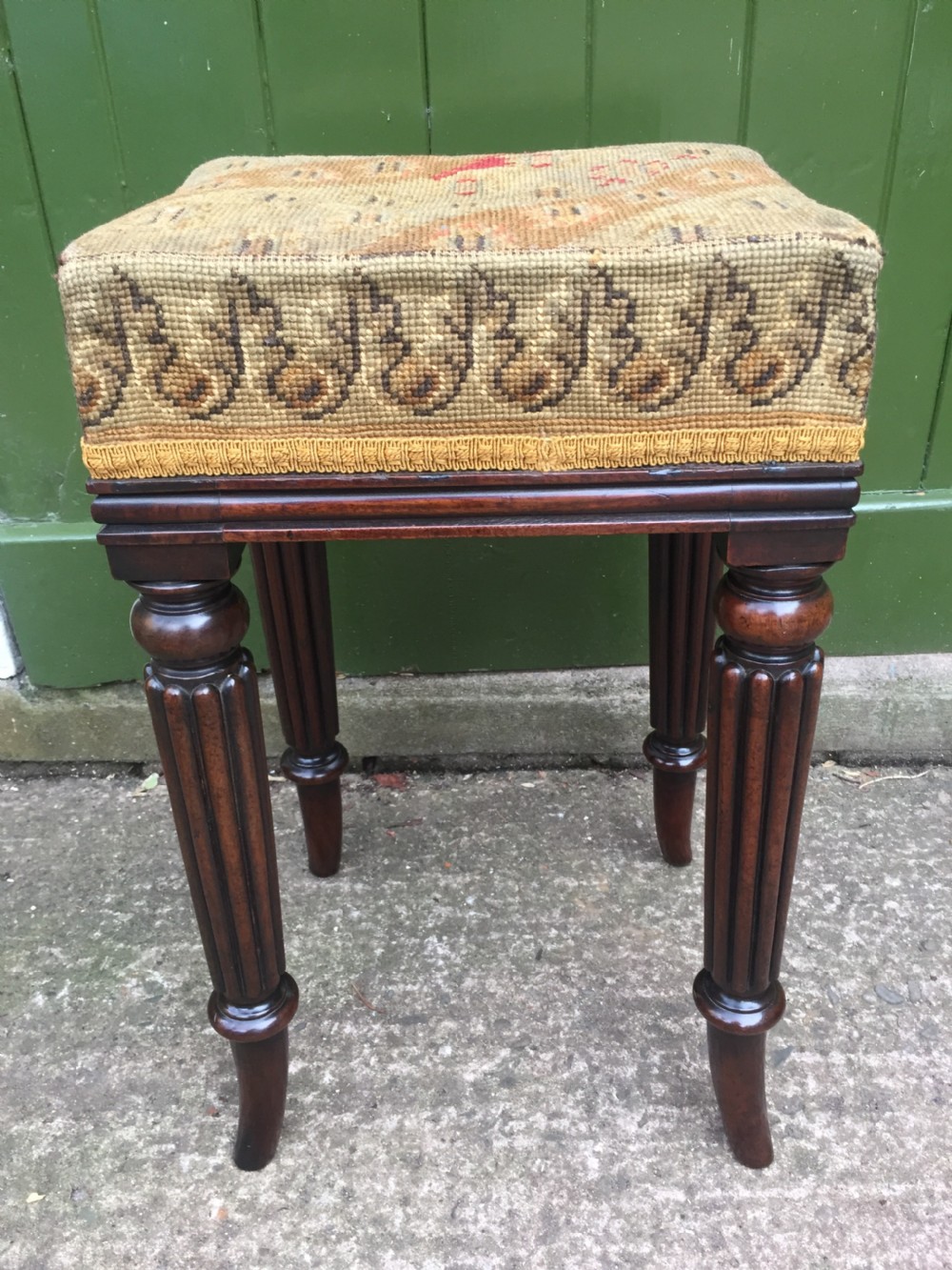 early c19th george iv period mahogany framed dressing stool in the manner of gillows of lancaster