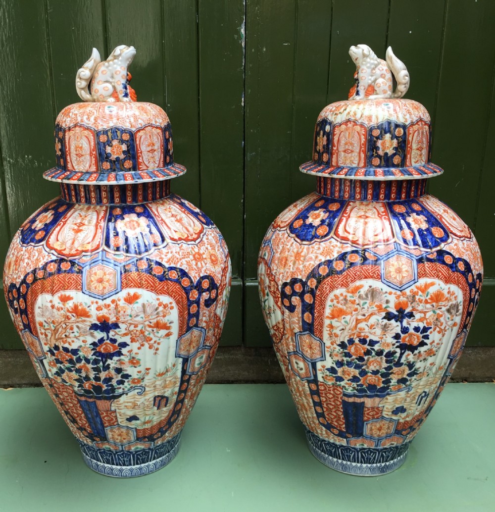 Superbly Decorated Pair Of Large C19th Japanese Imari Porcelain