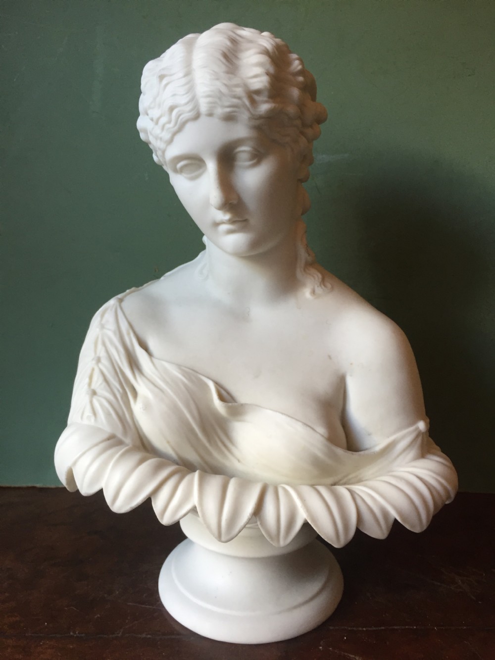 c19th english parianware bust study of clytie the water nymph from greek mythology