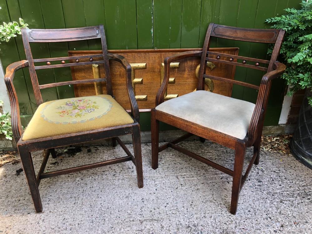 pair of late c18th george iii period provinciallymade mahogany armchairs
