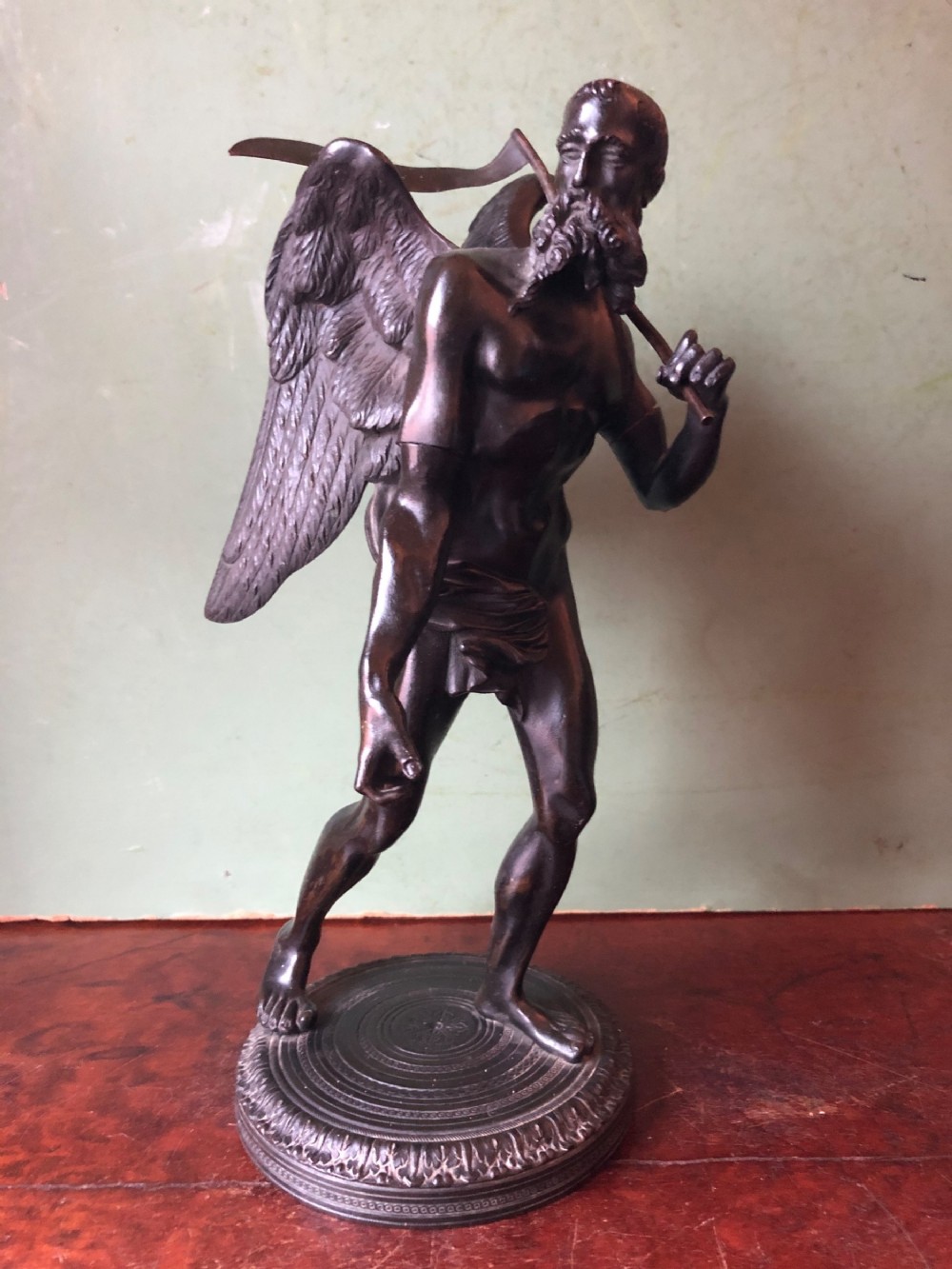 early c19th italian bronze sculpture of the greek god cronos known to the romans as saturn