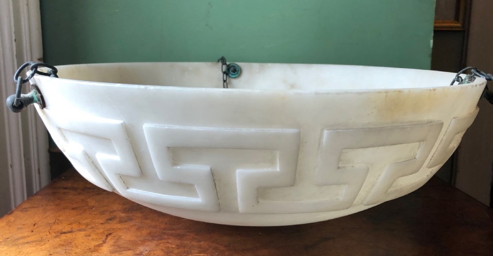 c19th italian carved alabaster lightshade bowl or plafonnier