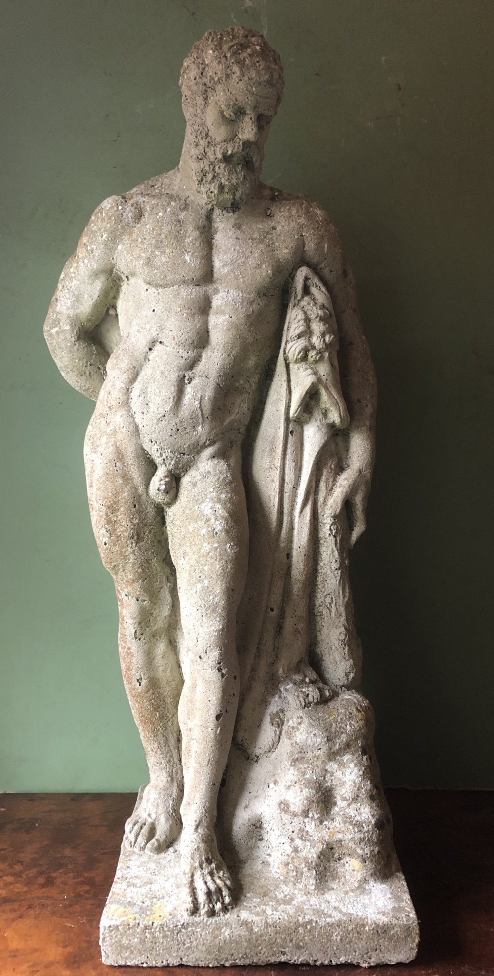 early c20th cast stone or composition statue of the farnese hercules