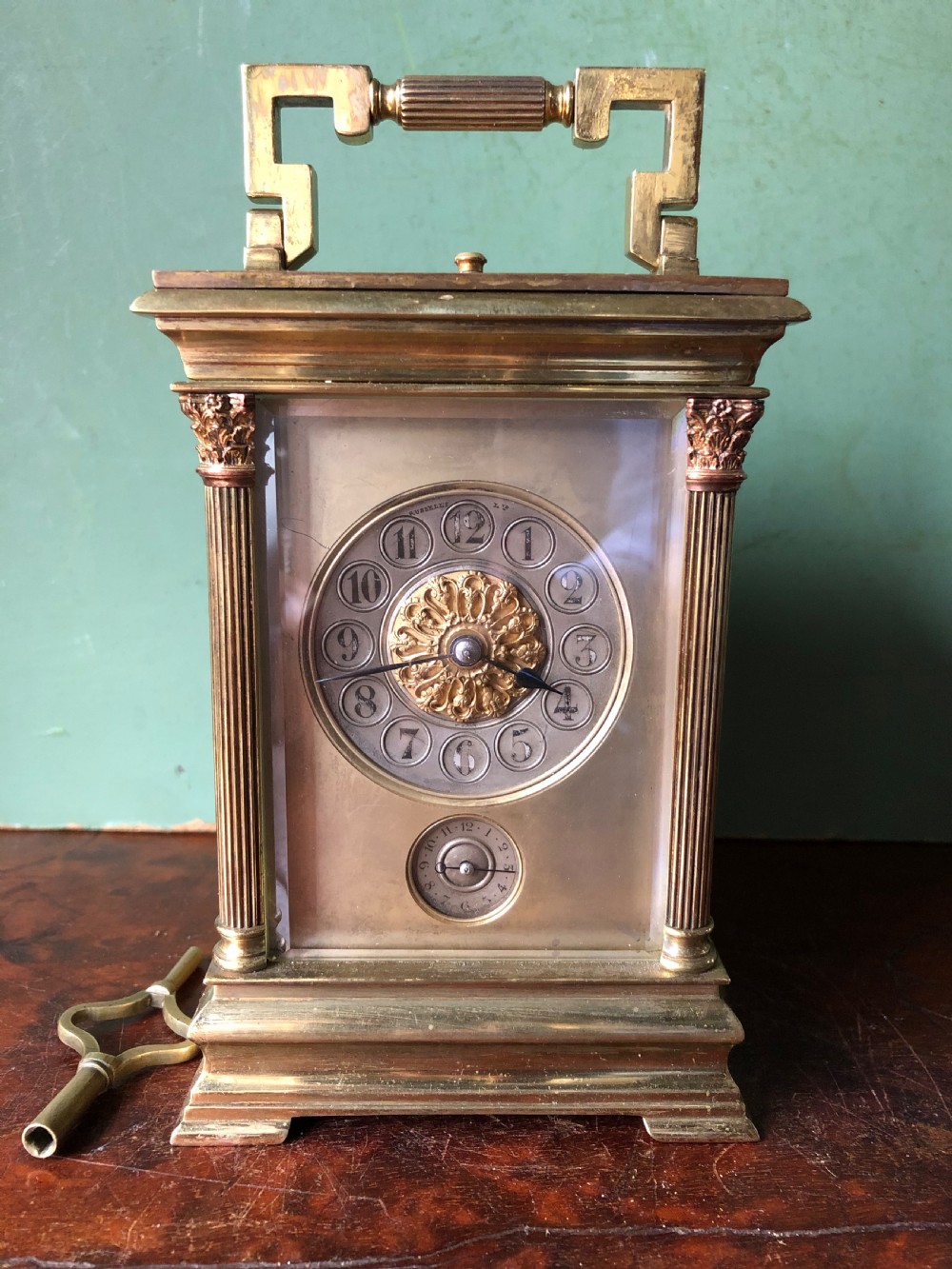 fine quality late c19th french gilt brass grande sonnerie carriage clock with interesting provenance