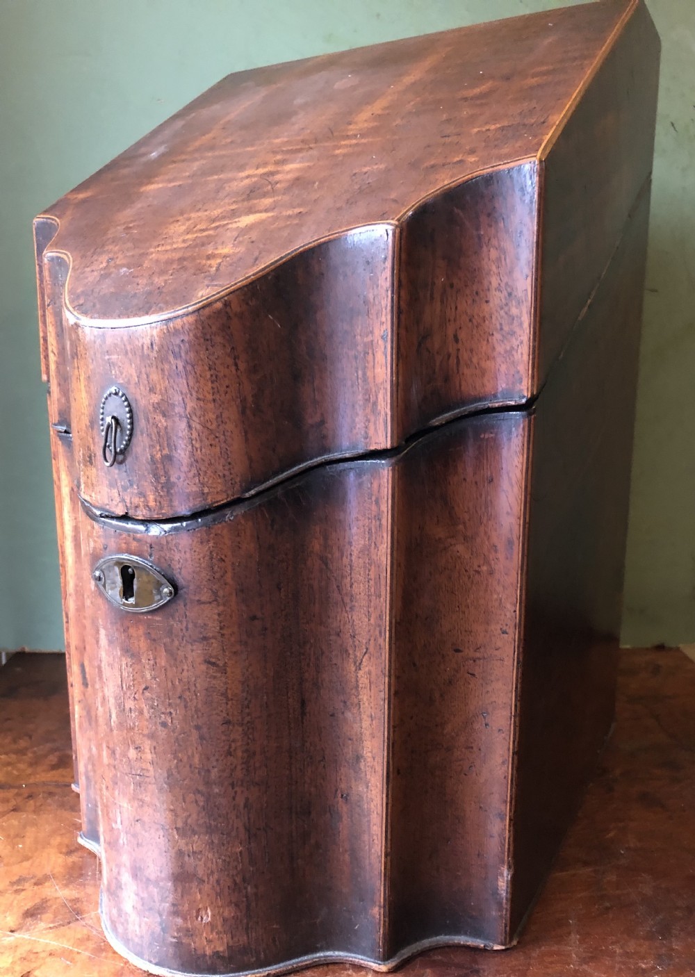c18th george iii period mahogany knifebox with original fitted interior