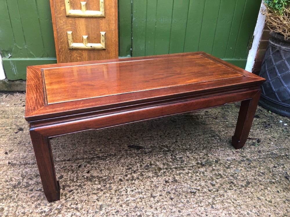 high quality early c20th chinese rectangular hardwood coffee table