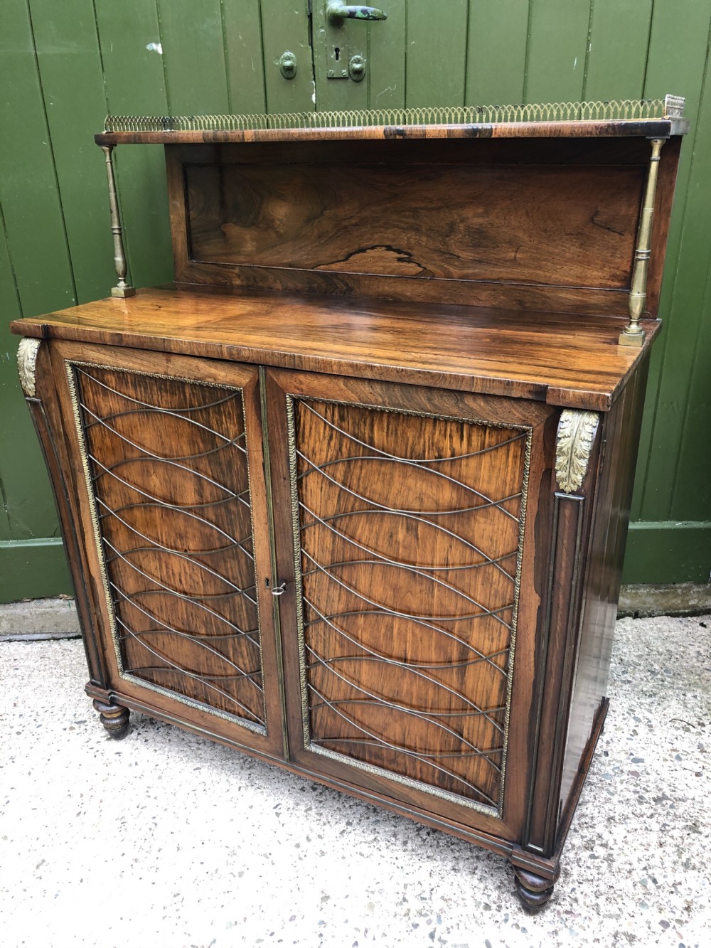 fine quality early c19th regency period rosewood and gilt brassmounted chiffonier