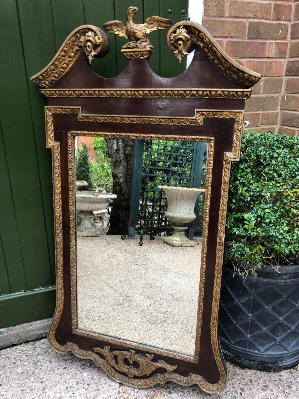 c19th george ii period revival walnut and parcelgilt framed mirror of impressive proportions