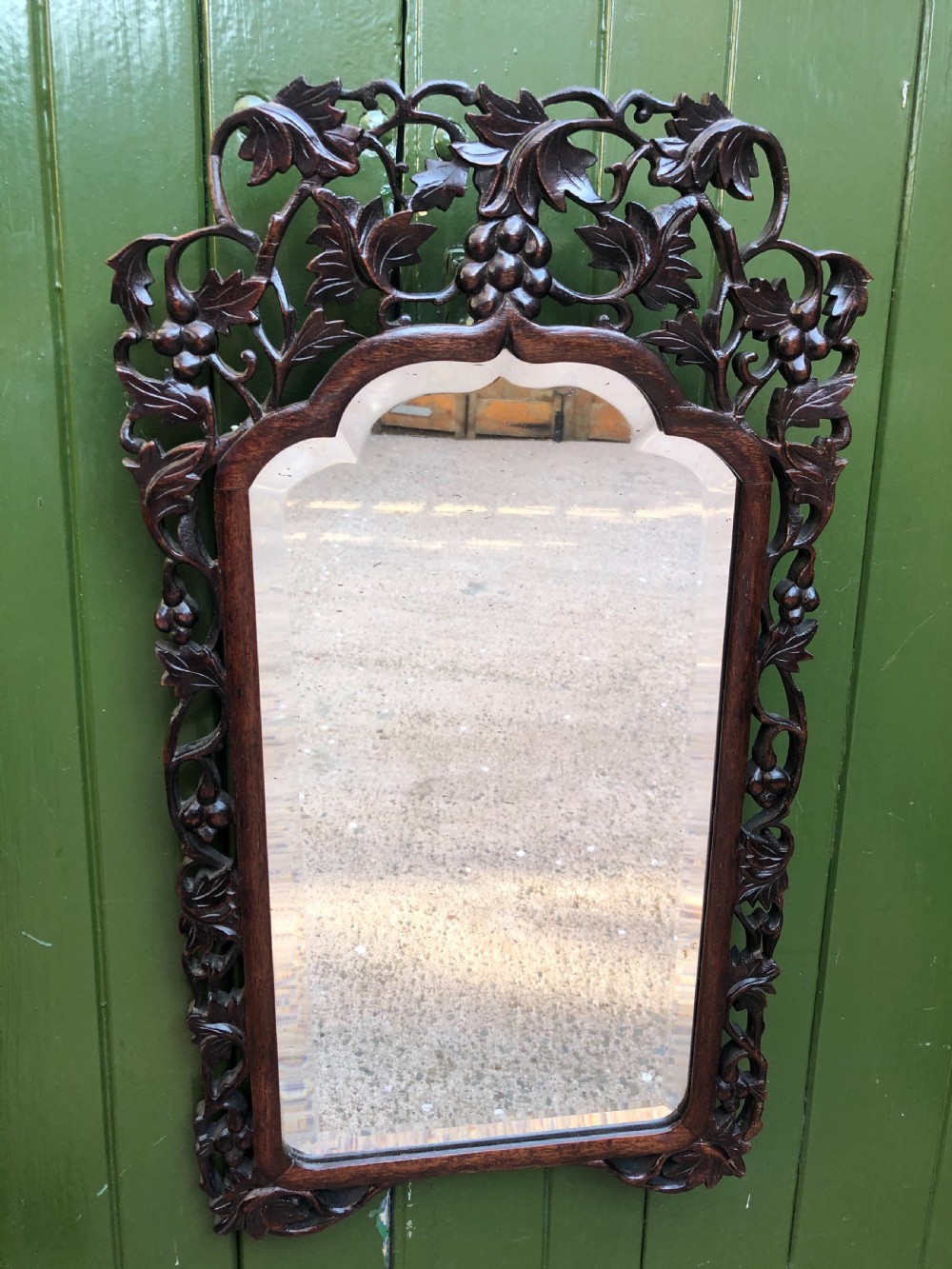 late c19th early c20th chinese qing dynasty carved hardwood surround rectangular framed mirror