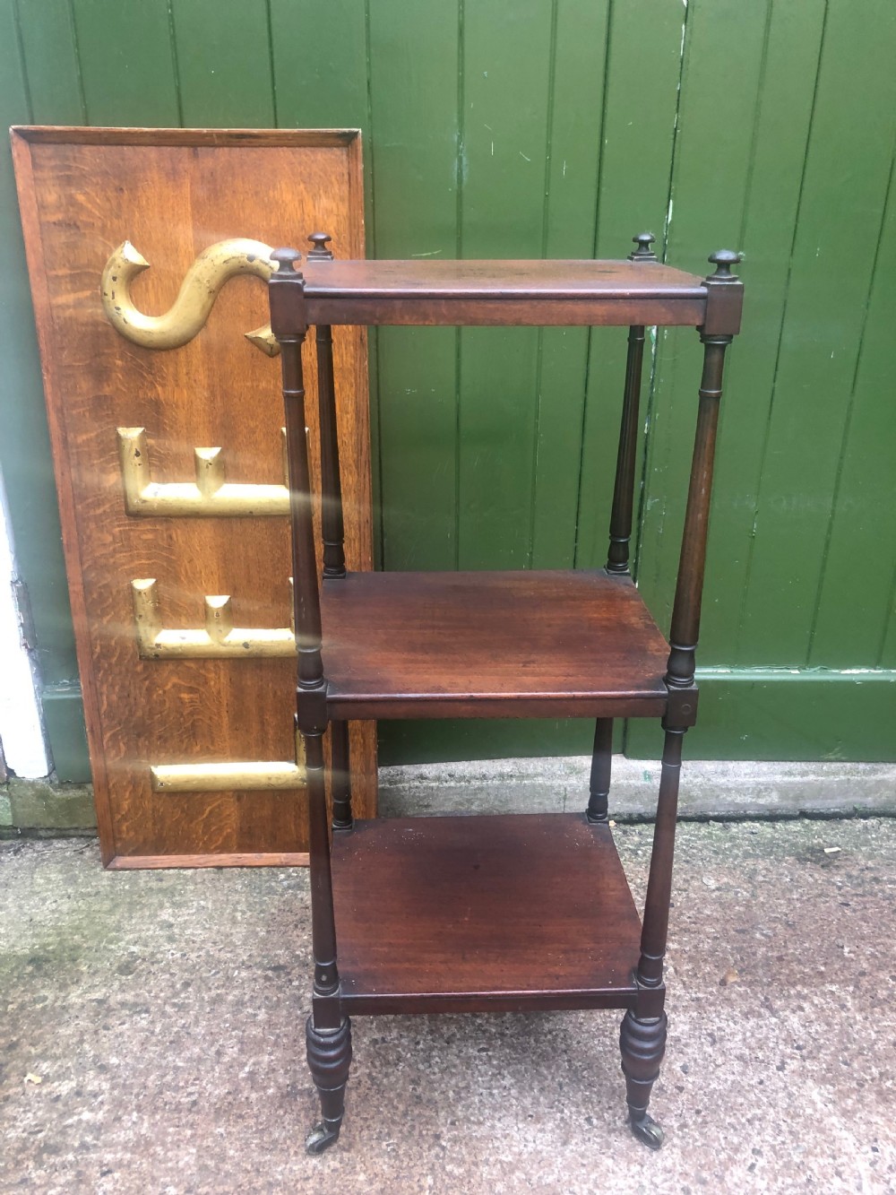 elegant early c19th george iii period mahogany etagere of compact scale