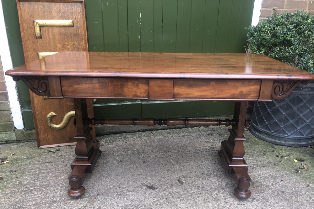 early c19th george iv period mahogany library or writing table