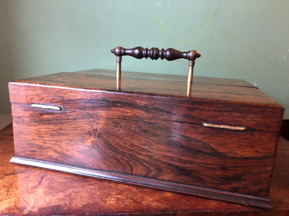 two early c19th george iv period en suite rosewood box desktidys attributed to gillows of lancaster