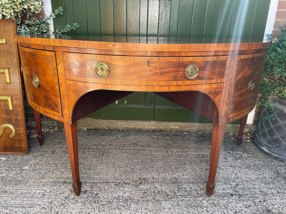 late c18th george iii sheraton period mahogany demilune sideboard