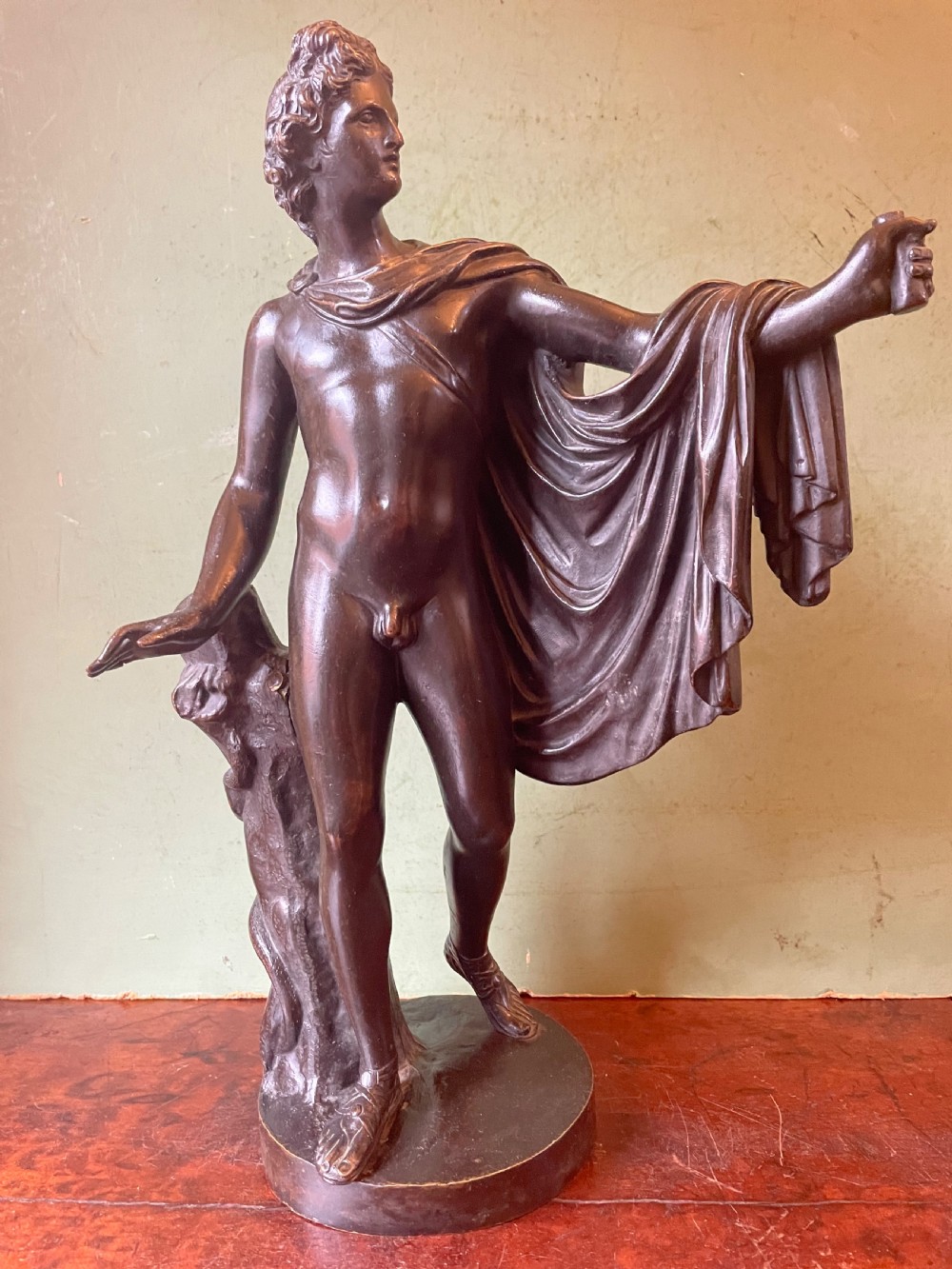 mid c19th italian grand tour souvenir bronze study of the apollo belvedere after the antique