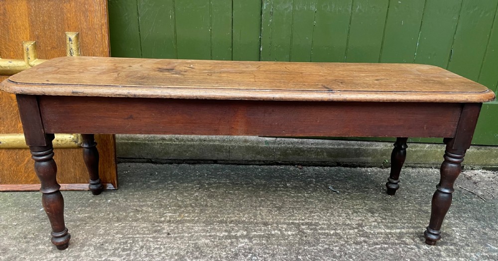 early c19th regency period mahogany window seat or bootroom bench