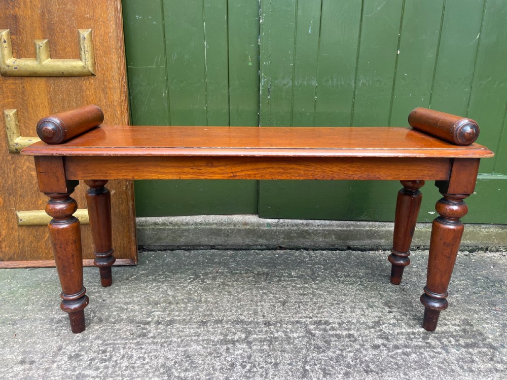 c19th william iv period oblong mahogany window or hall seat