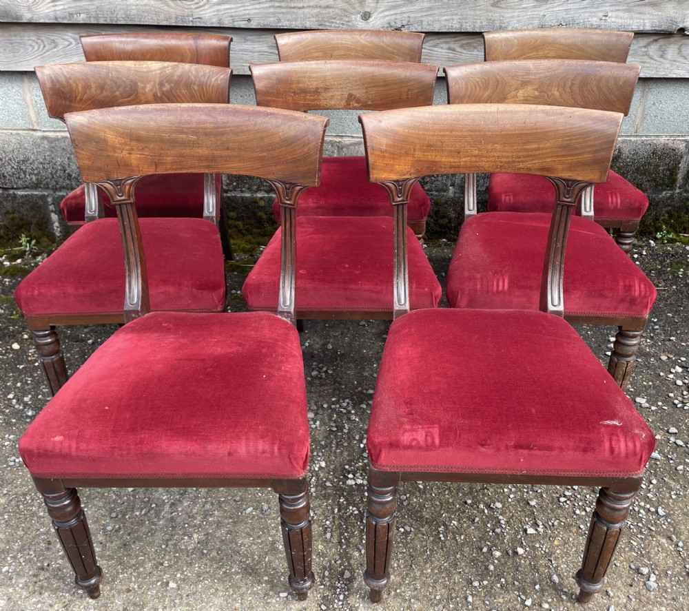 set of 8 early c19th george iv period mahogany dining chairs
