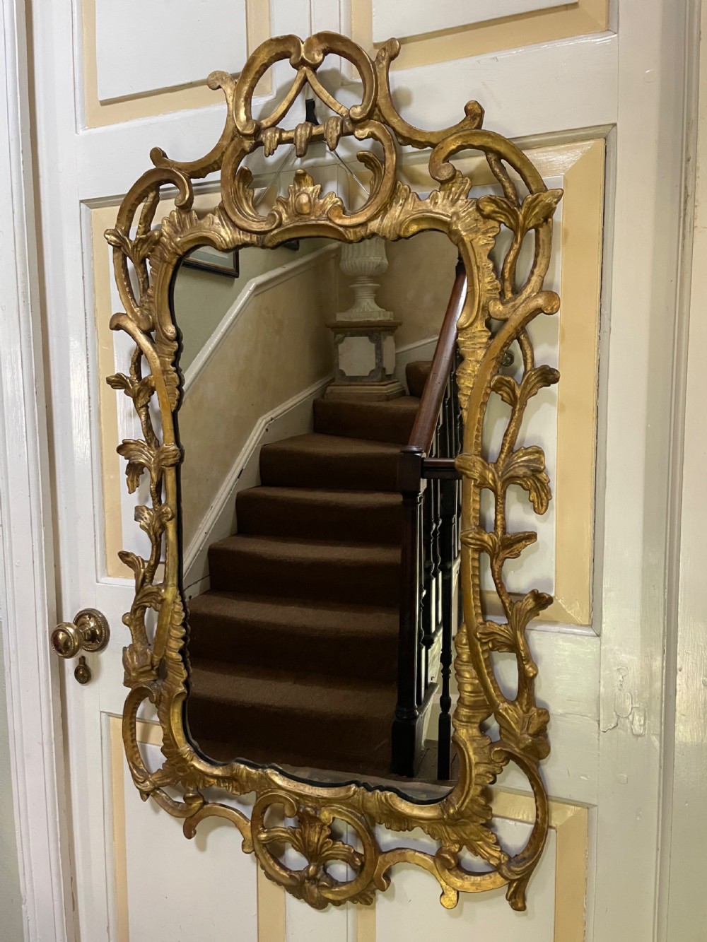 c18th george iii chippendale period carved giltwood frame rococostyle wall mirror