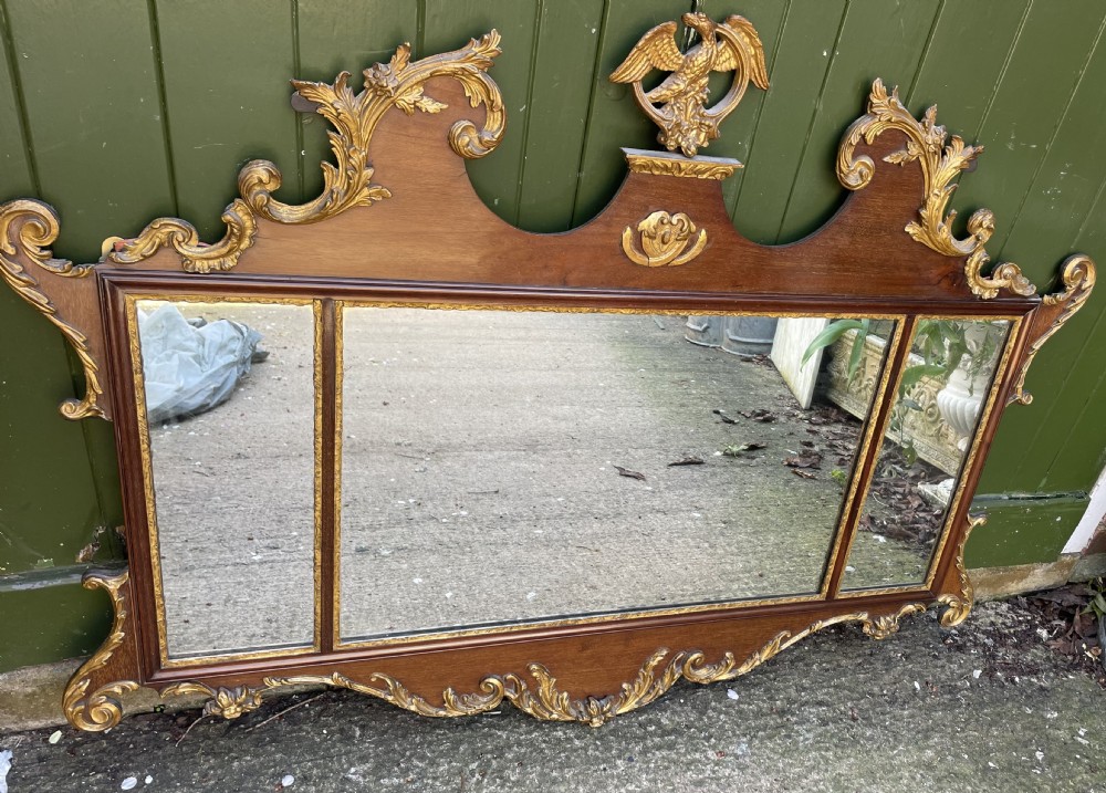 larger scale early c20th george ii period revival chippendale style mahogany and partialgilt framed mirror