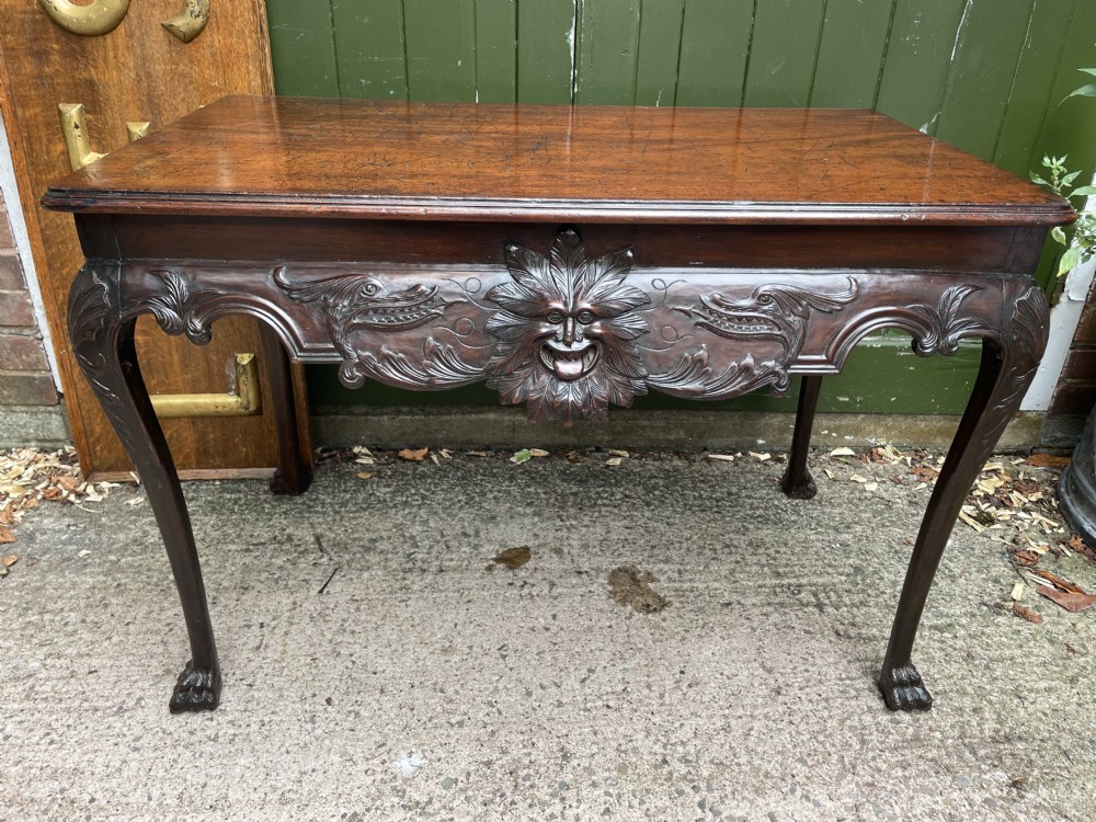 c19th irish carved mahogany side table in the mid c18th george ii period style