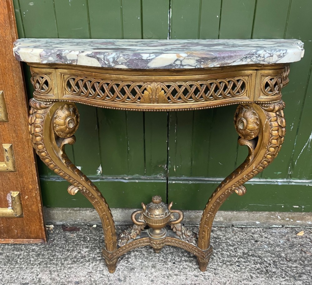 mid c19th french carved giltwood console table of serpentine outline in the c18th louis xvi period style