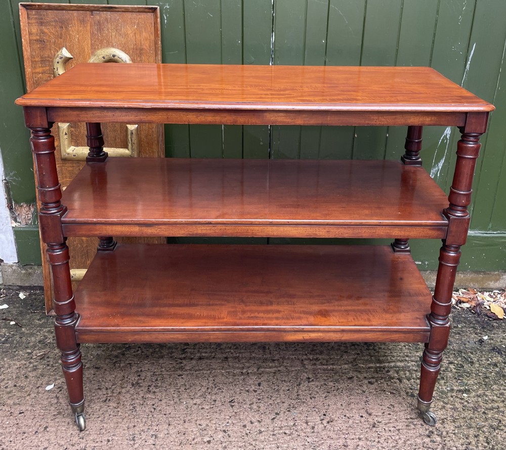 early c19th george iv period mahogany 3tier buffet or serving table of unusual format