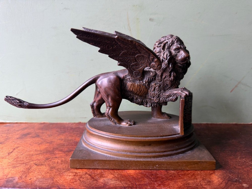 c19th italian grand tour souvenir bronze reduction sculpture of the lion of stmark