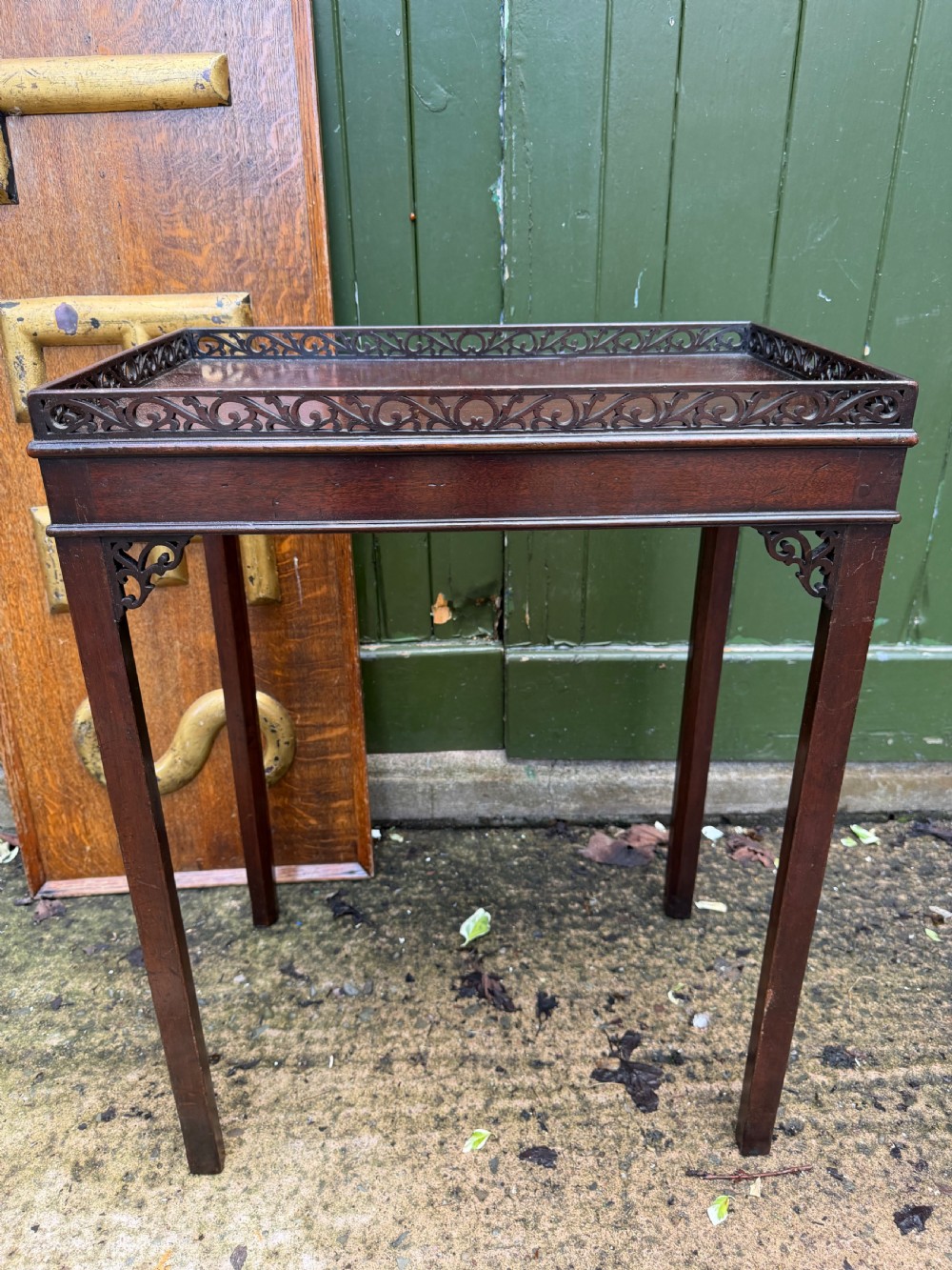 c19th mahogany rectangular silver table of c18th chippendale period revival style