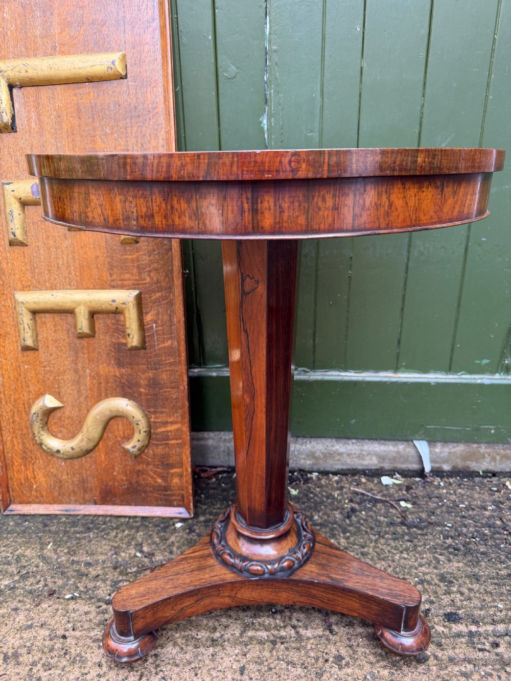 early c19th william iv period circular rosewood lamp or occasional table